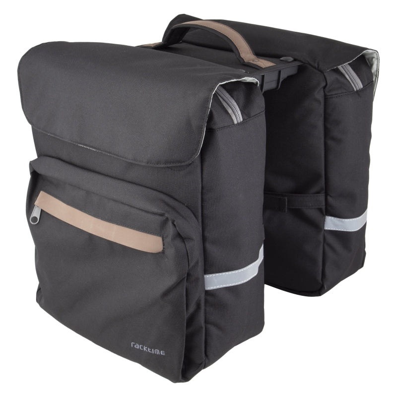 Racktime Ture 2.0 Pannier Bag SnapIt 2.0 12.2×14.2×5.1` (x2) 1619 c.i. Black