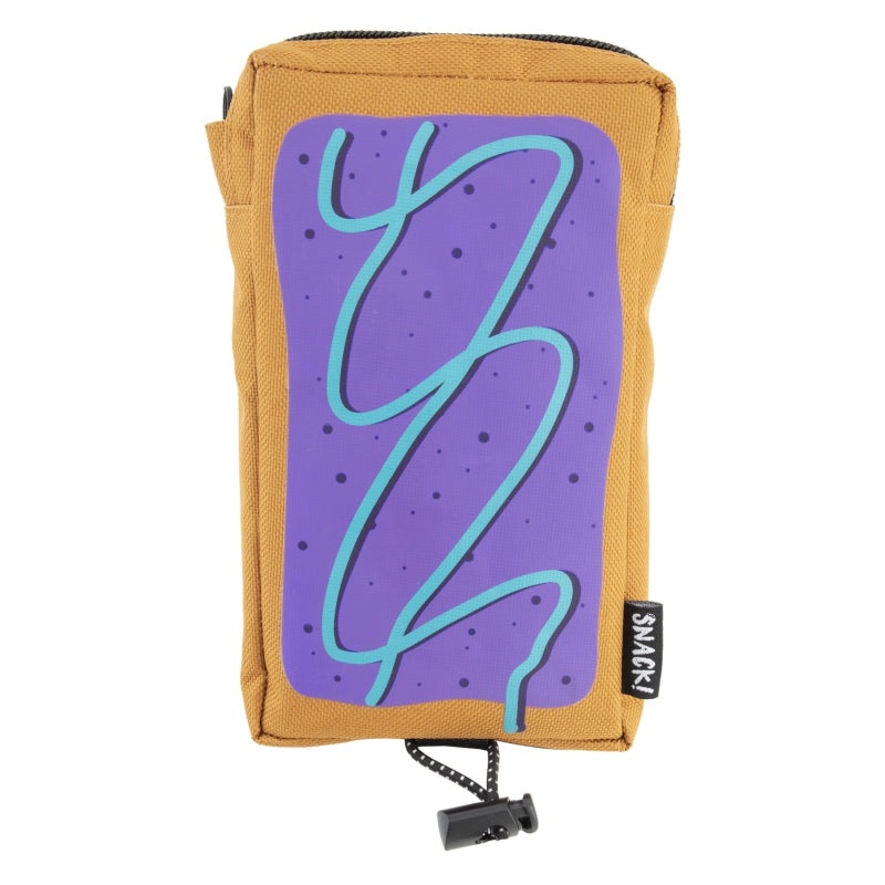 Snack! Top Tart Pouch Bag Velcro Straps 3.75×1.22×6.50` 29.75c.i. Brown