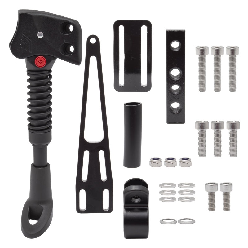 Hebie LowRider Kickstand With Adapter Rack Mounted Adjustable Aluminum Black