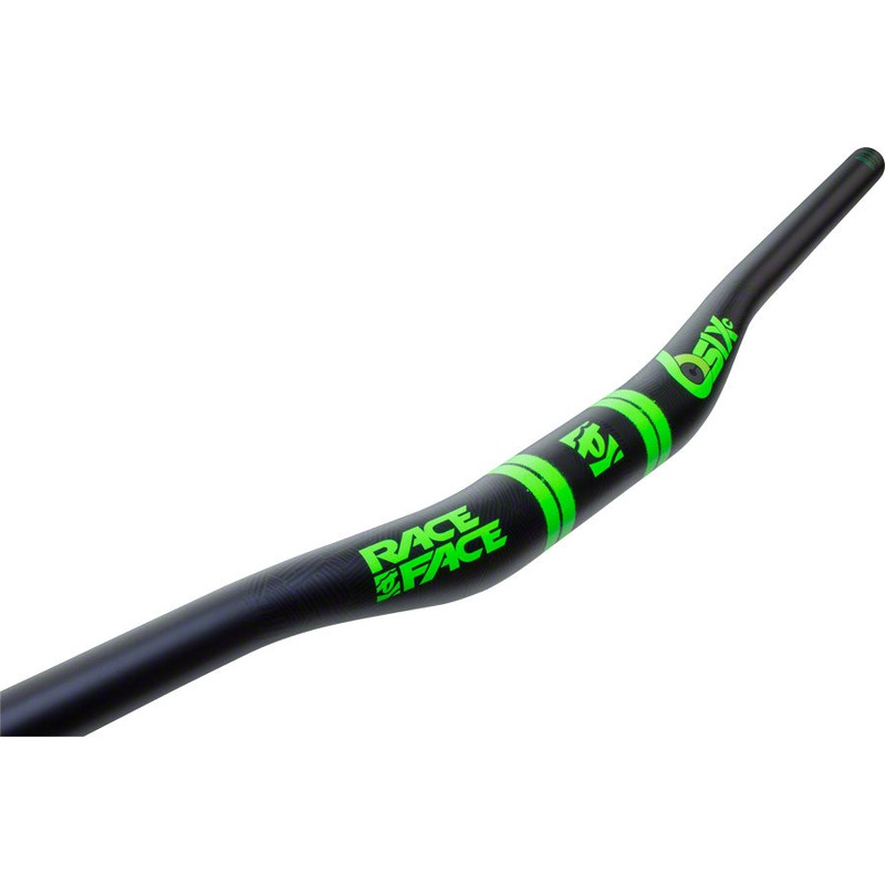 SIXC Carbon Riser Handlebar: 35 x 820mm 20mm Rise Green