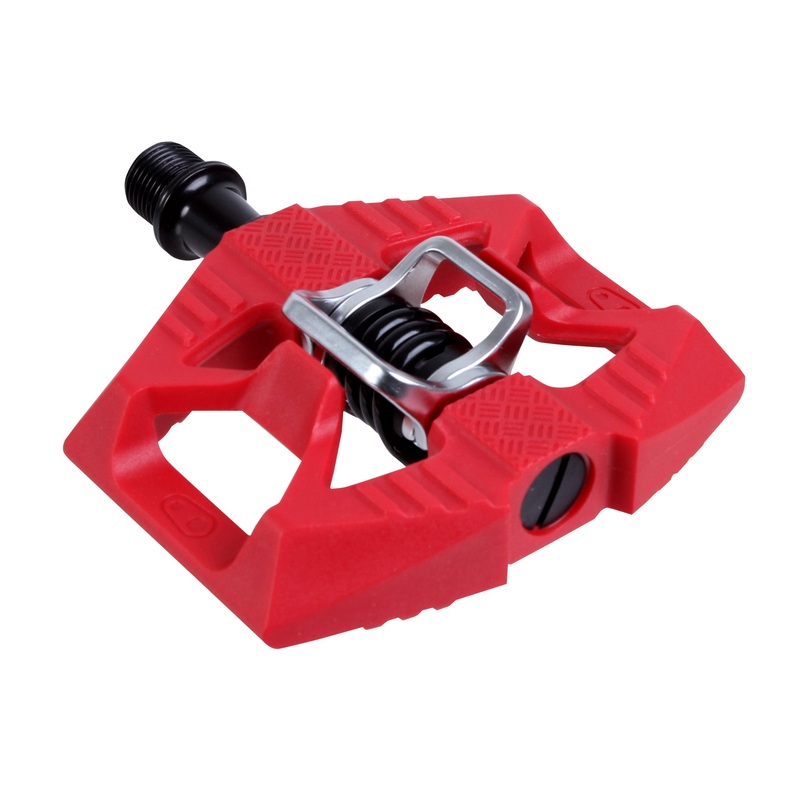 Crankbrothers Double Shot 1 Pedals – Single Side Clipless Platform Composite 9/16 Red
