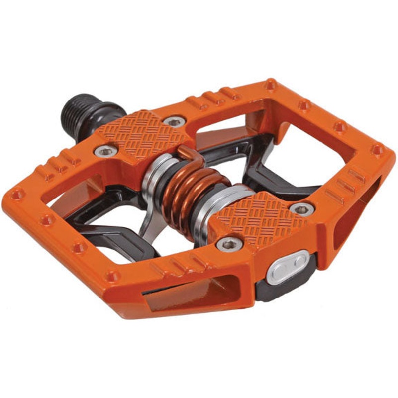 Crankbrothers Double Shot 2 Pedals – Single Side Clipless Platform Aluminum 9/16 Orange