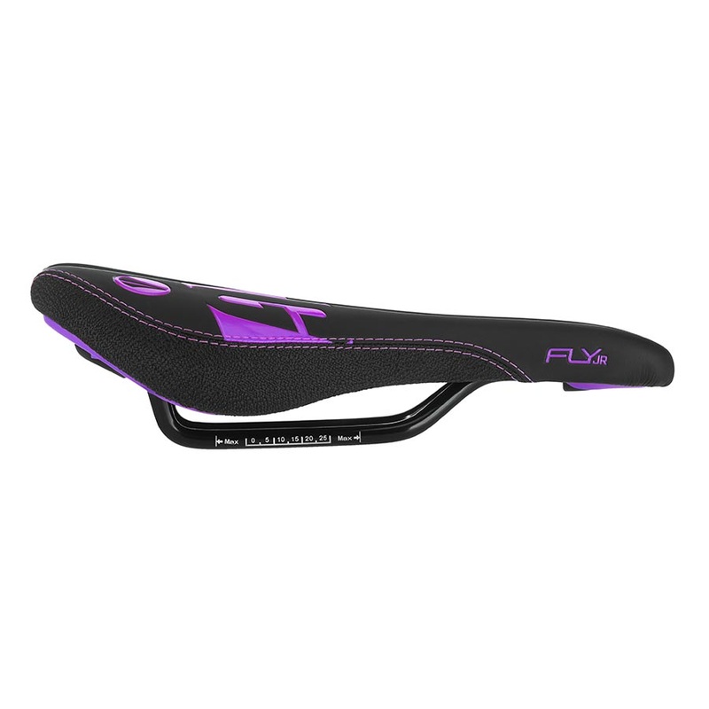 SDG Fly Jr Saddle Steel Rails – Blk/Purple