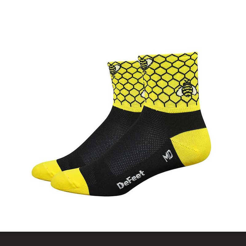 DeFeet Aireator 2-3 Socks Black/Bright Gold XL Pair