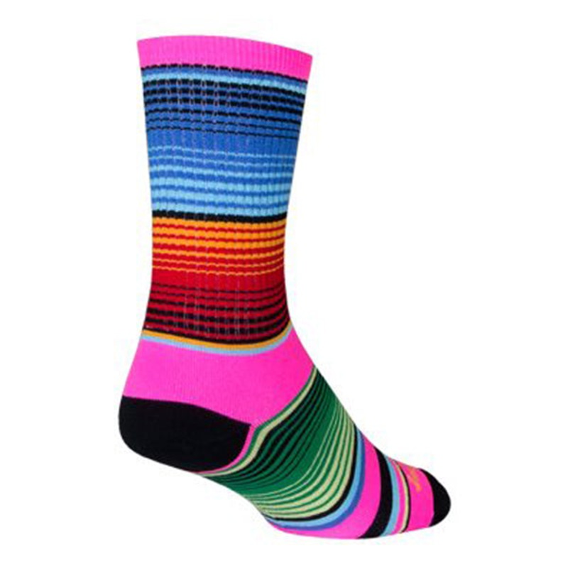 SockGuy Crew Siesta Socks – 6 Pink/Multi-Color Large/X-Large