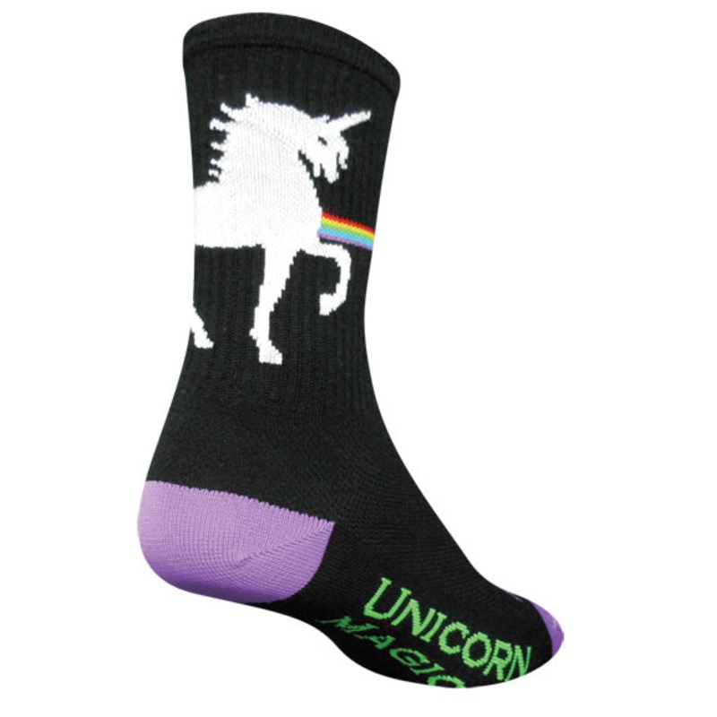 SockGuy Crew Unicorn Magic Socks – 6 Black Small/Medium