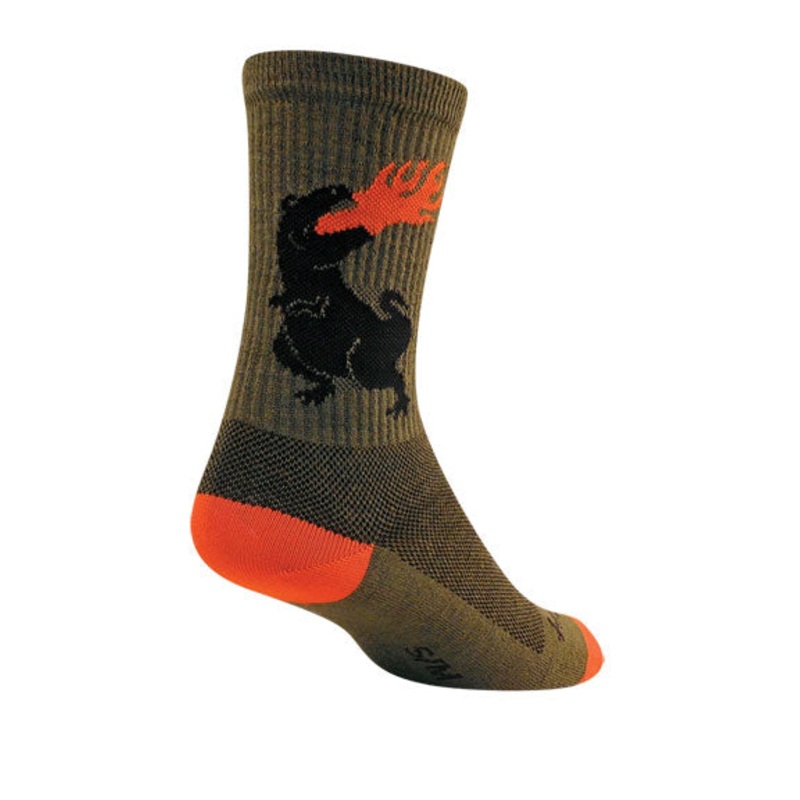 SockGuy Dinosaur Wool Socks – 6 Green Large/X-Large