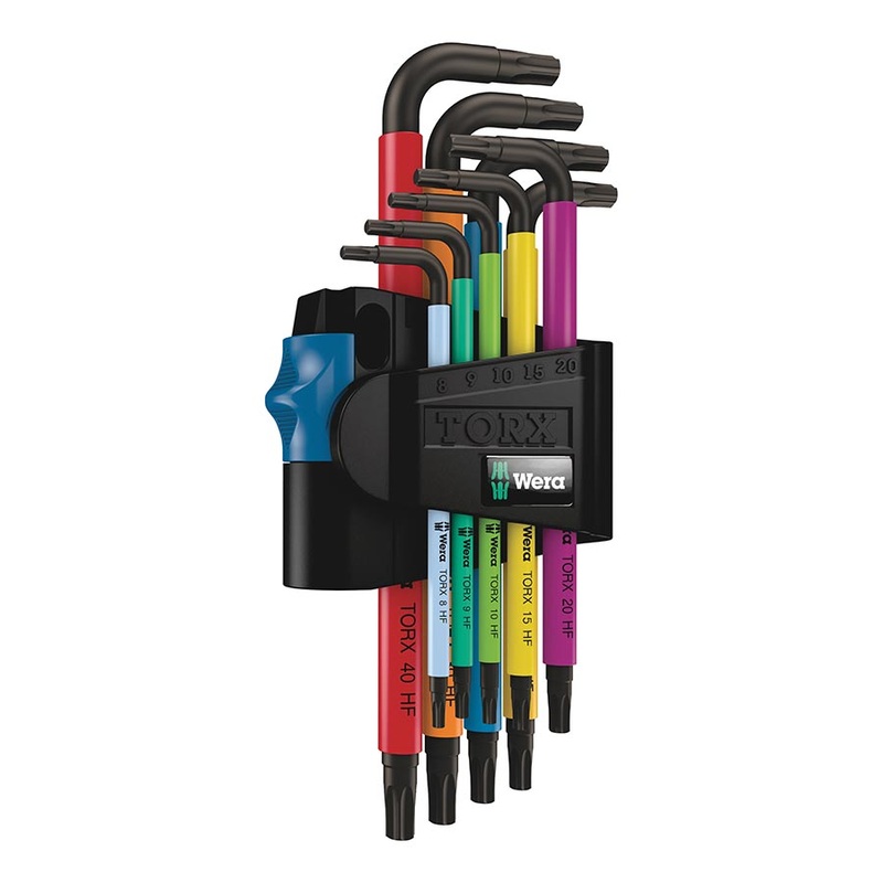 Wera 967/9 TX HF 1 L-Key Torx Wrench Set – 9 Piece with Holder Multicolor