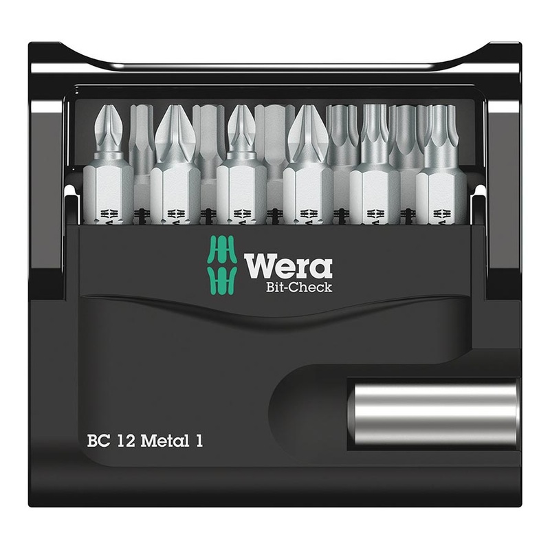 Wera Bit-Check 12 Metal 1 Bit Holder and Bit Set – 1/4 Drive