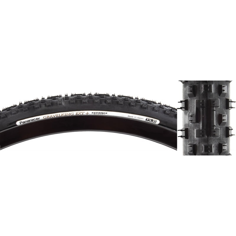 Panaracer GravelKing EXT Plus Tire – 700 x 35 Tubeless Folding BLK/BLK ProTite Protection