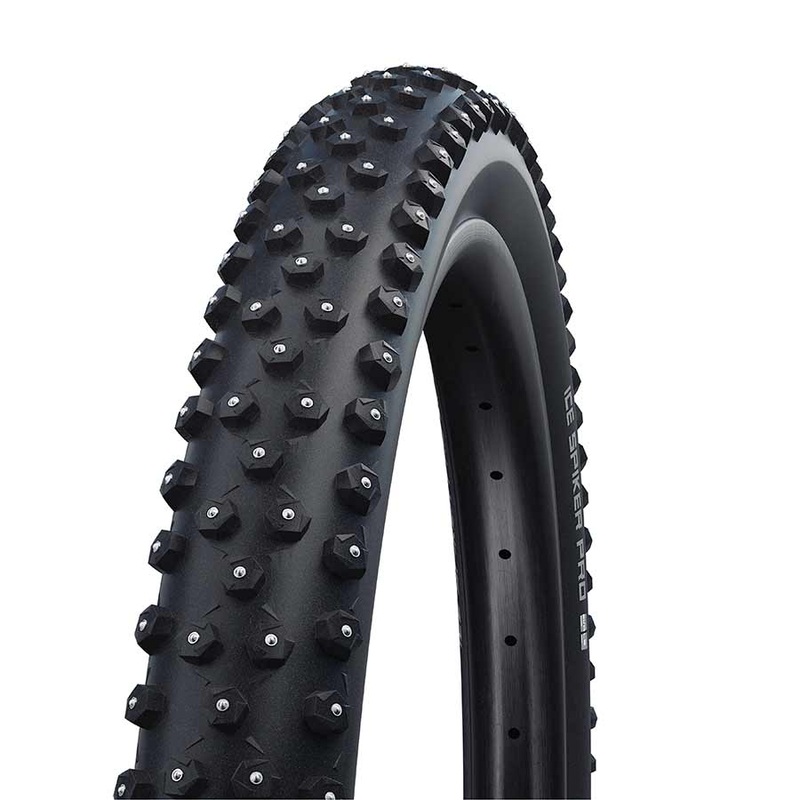 Schwalbe Ice Spiker Pro Tire – 27.5 x 2.25 Tubeless Folding BLK Performance RaceGuard Double Defense 378 Aluminum Studs