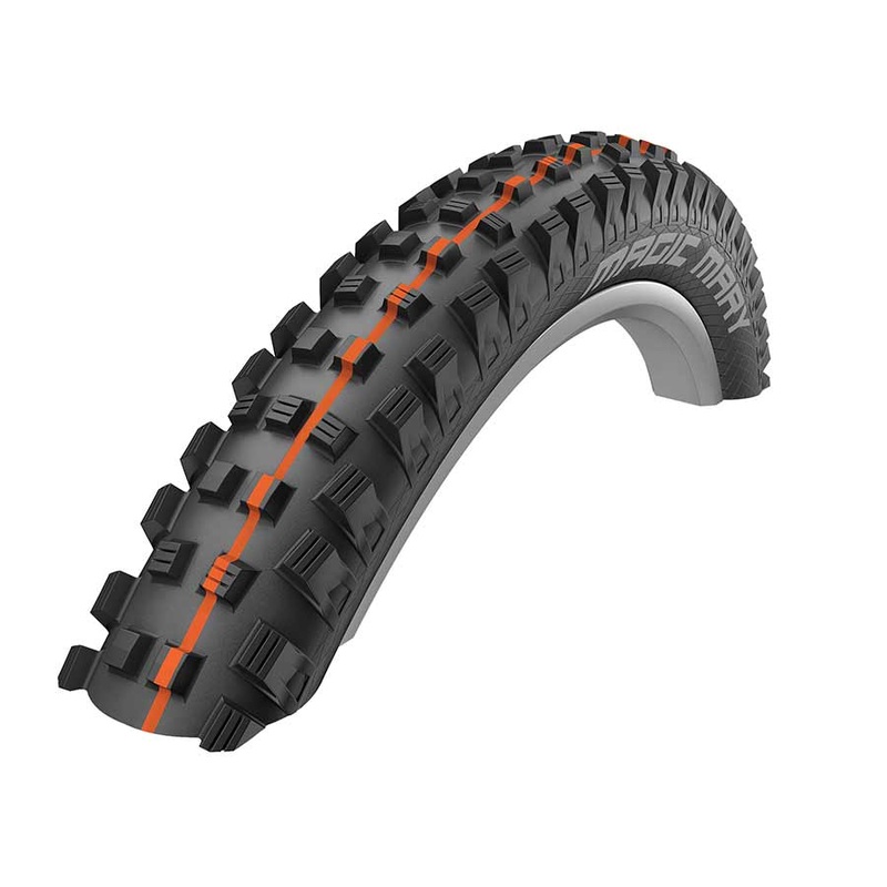 Schwalbe Magic Mary Tire – 29 x 2.6 Tubeless Folding BLK Evolution Line Super Gravity Addix Soft