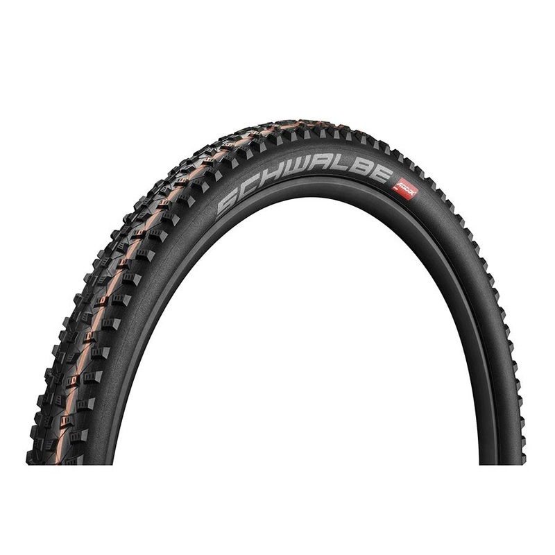 Schwalbe Rocket Ron Addix Mountain Tire 27.5×2.25 Folding Tubeless Ready Addix Speedgrip SnakeSkin 67TPI Black