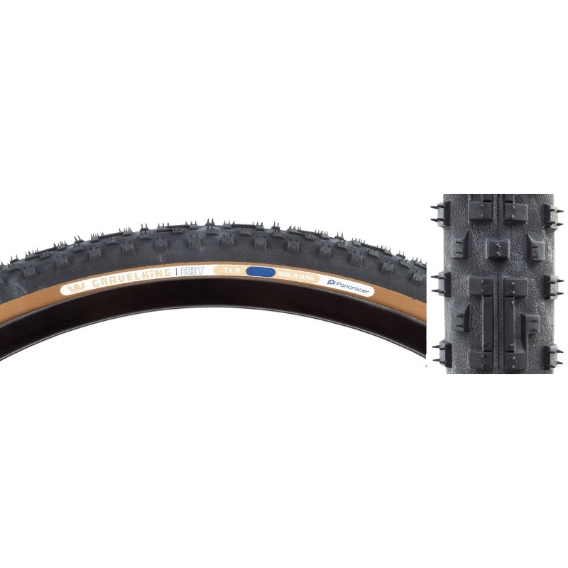Panaracer GravelKing EXT Tire – 700 x 45 Tubeless Folding Black/Brown
