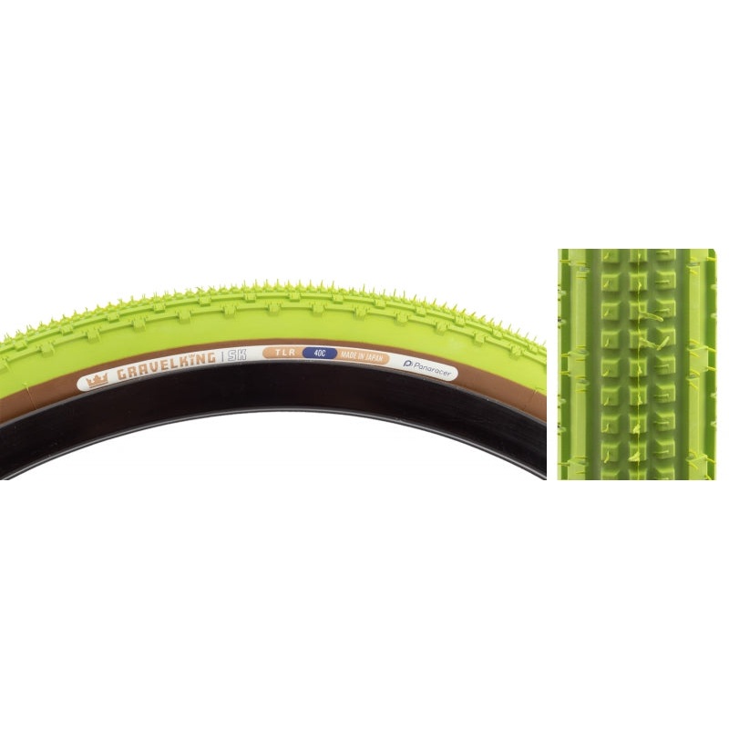 Panaracer GravelKing SK Tire – 700 x 40 Tubeless Folding Matcha/Brown