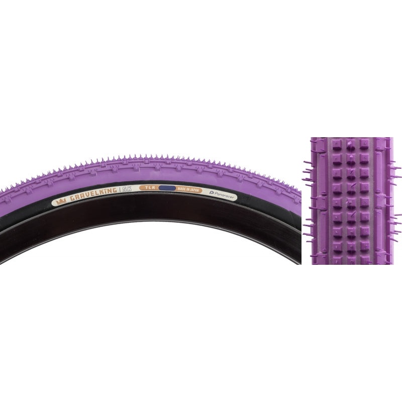 Panaracer GravelKing SK Tire – 700 x 45 Tubeless Folding Purple/Black