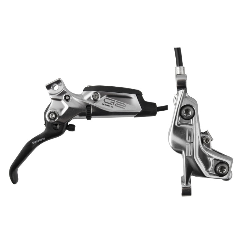SRAM G2 Ultimate Disc Brake Lever – Front Hydraulic Post Mount Carbon Lever Titanium Hardware Polar Grey Anodized A2