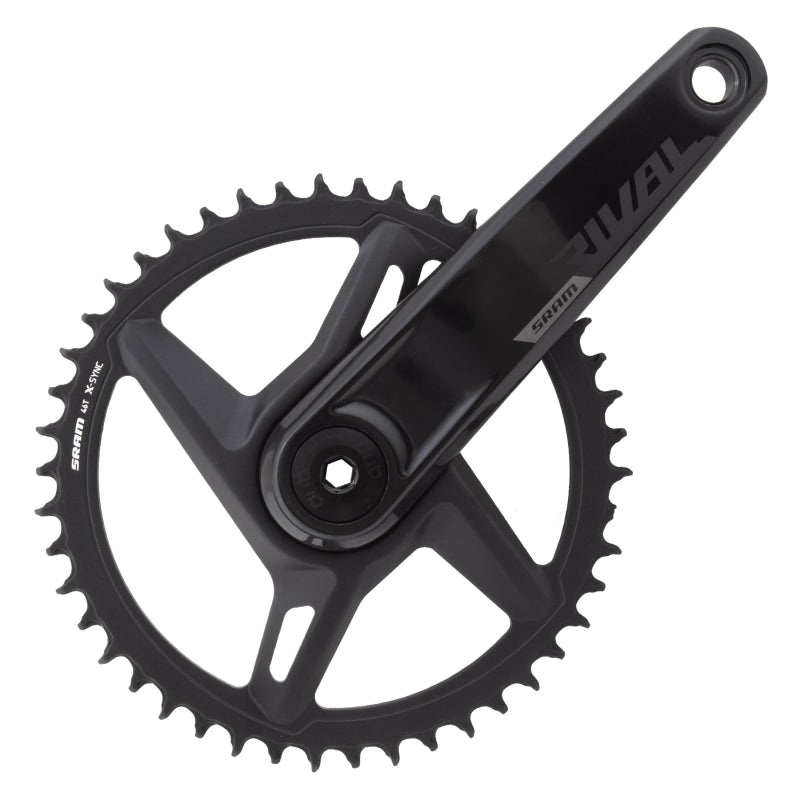 SRAM Rival 1 AXS Wide Crankset – 170mm 12-Speed 46t 8-Bolt Direct Mount DUB Spindle Interface BLK D1
