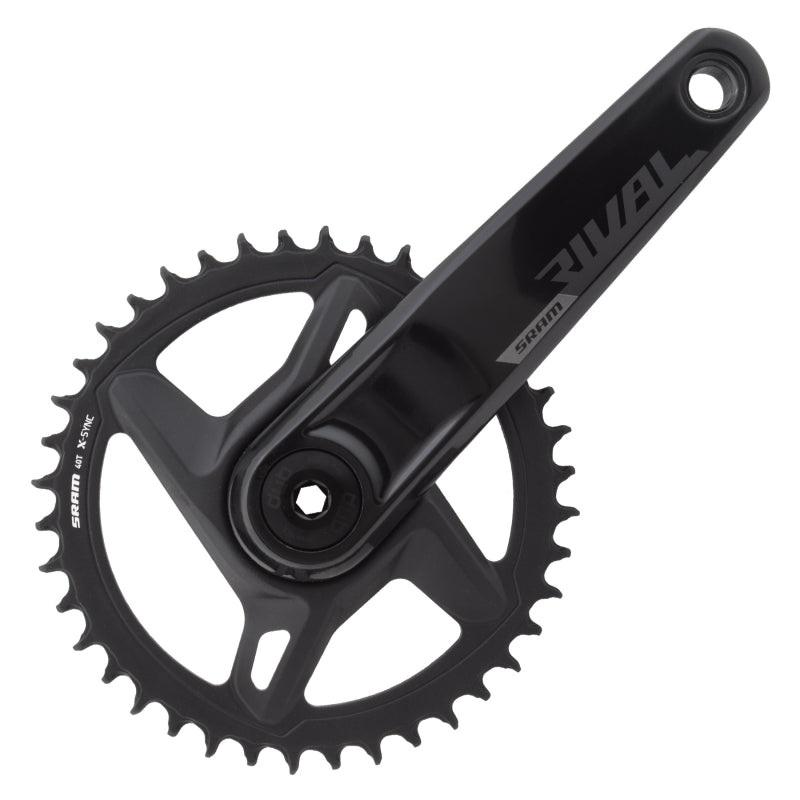 SRAM Rival 1 AXS Wide Crankset – 172.5mm 12-Speed 40t 8-Bolt Direct Mount DUB Spindle Interface BLK D1