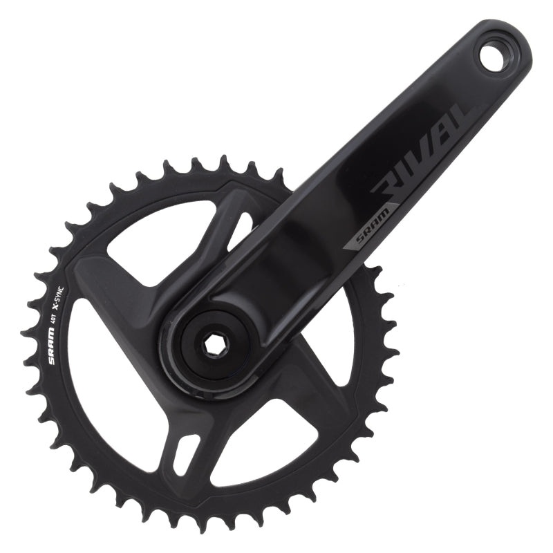 SRAM Rival 1 AXS Wide Crankset – 175mm 12-Speed 40t 8-Bolt Direct Mount DUB Spindle Interface BLK D1