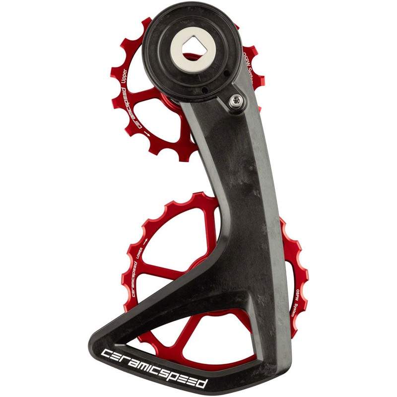 OSPW RS Pulley Wheel System SRAM Red/Force AXS – Aluminum Pulley 5 Spoke Carbon Cage Red