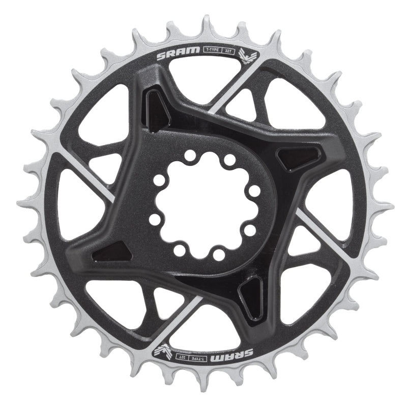 SRAM X0 Eagle T-Type Direct Mount Chainring – 32t 12-Speed 8-Bolt Direct Mount 3mm Offset Aluminum BLK D1