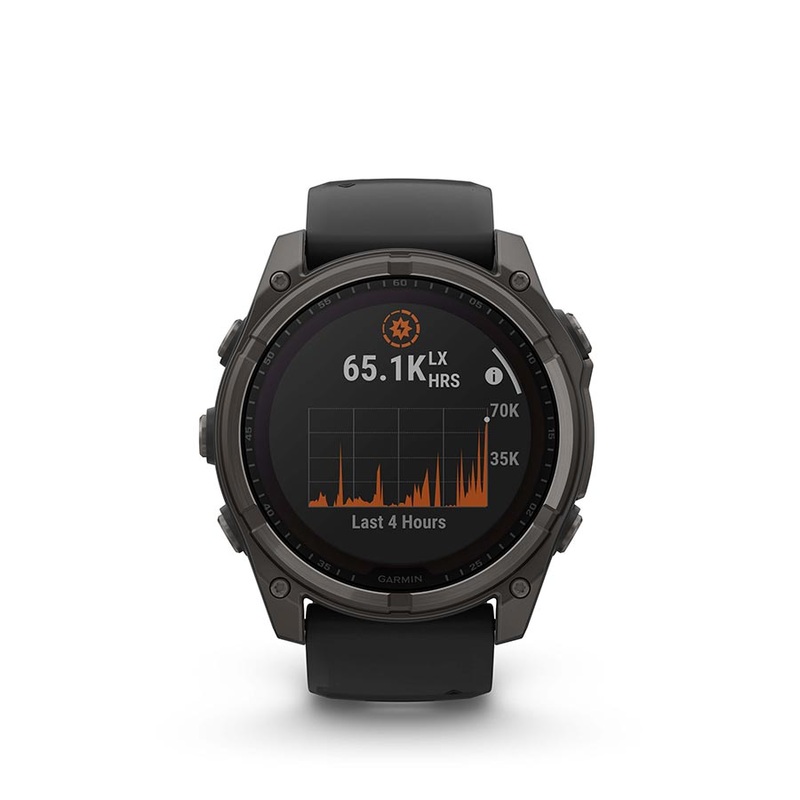 Garmin fenix 8 Smartwatch – 51mm Solar Sapphire Carbon Gray DLC Titanium BLK/Pebble Gray Silicone