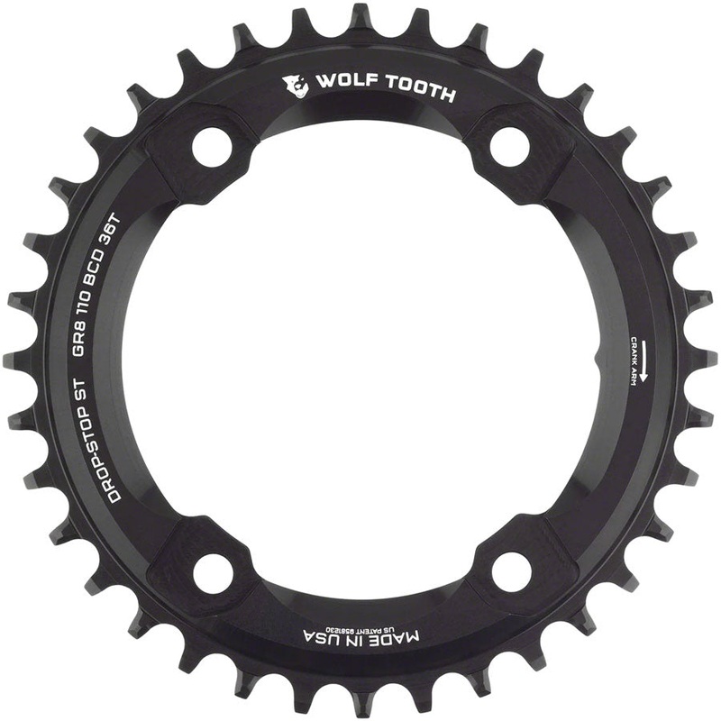 Shimano 110 Asymmetric BCD Chainring – 36t 110 Asymmetric BCD 4-Bolt Drop-Stop ST For Shimano GRX Cranks BLK