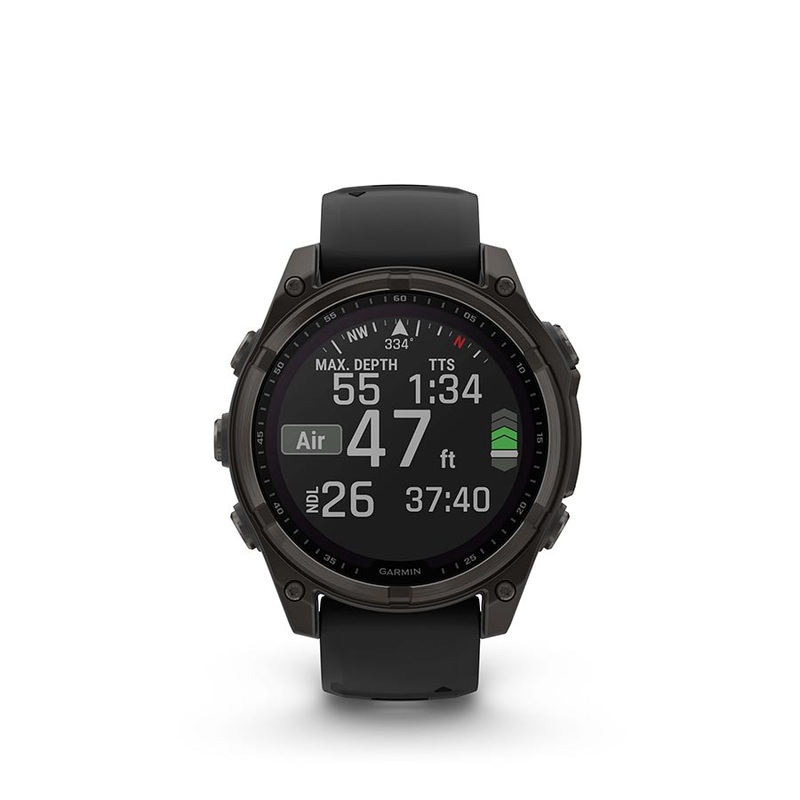 Garmin fenix 8 Smartwatch – 47mm Solar Sapphire Carbon Gray DLC Titanium BLK/Pebble Gray Silicone