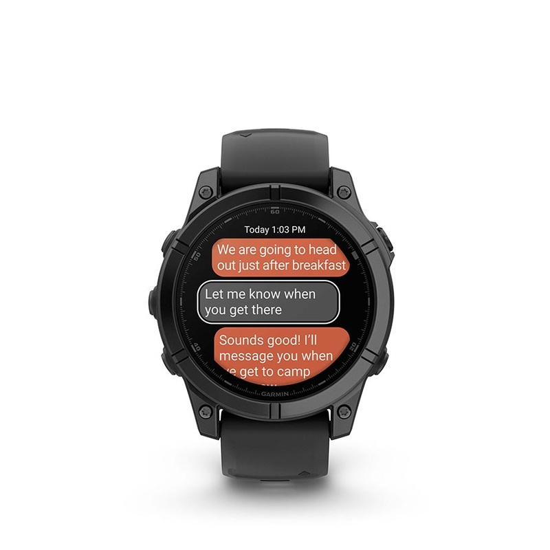 Garmin fenix E Smartwatch – 47mm AMOLED Slate Gray Steel BLK Silicone Band