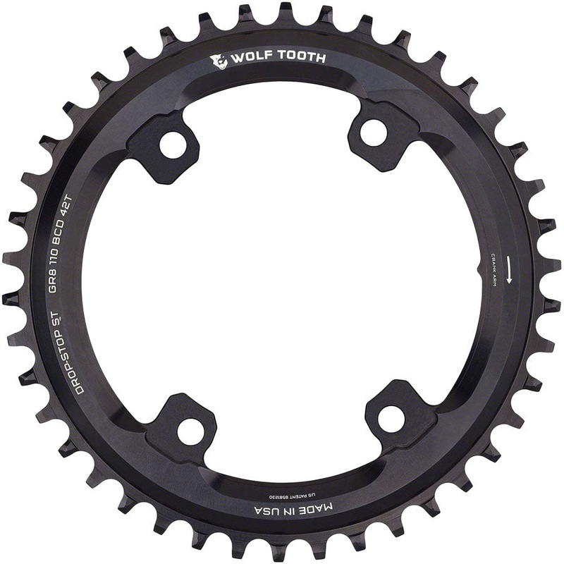 Shimano 110 Asymmetric BCD Chainring – 42t 110 Asymmetric BCD 4-Bolt Drop-Stop ST For Shimano GRX Cranks BLK