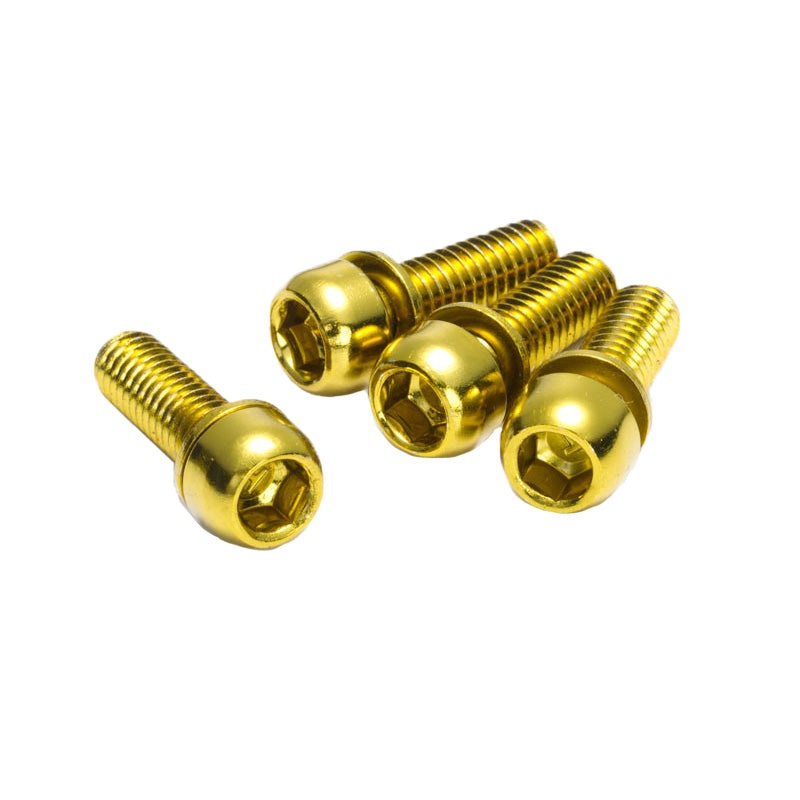 Reverse Disc Brake Caliper Bolts M6x18 4/Pack – Gold