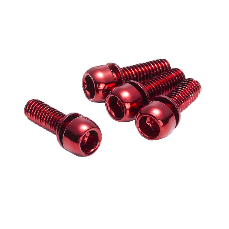 Reverse Disc Brake Caliper Bolts M6x18 4/Pack – Red