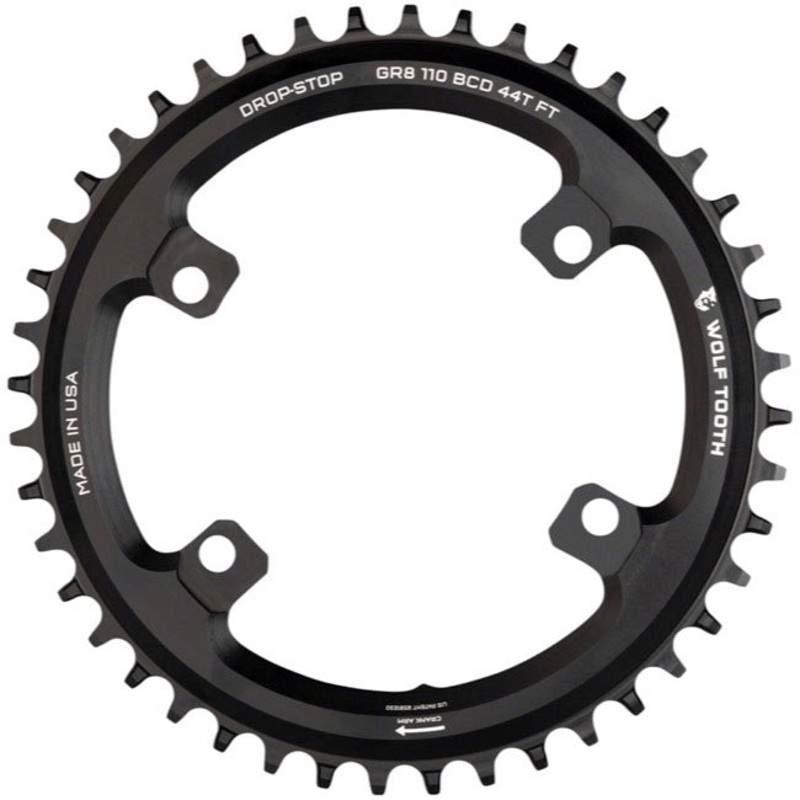 Shimano 110 Asymmetric BCD Chainring – 36t 110 Asymmetric BCD 4-Bolt Drop-Stop Flattop For Shimano GRX Cranks BLK