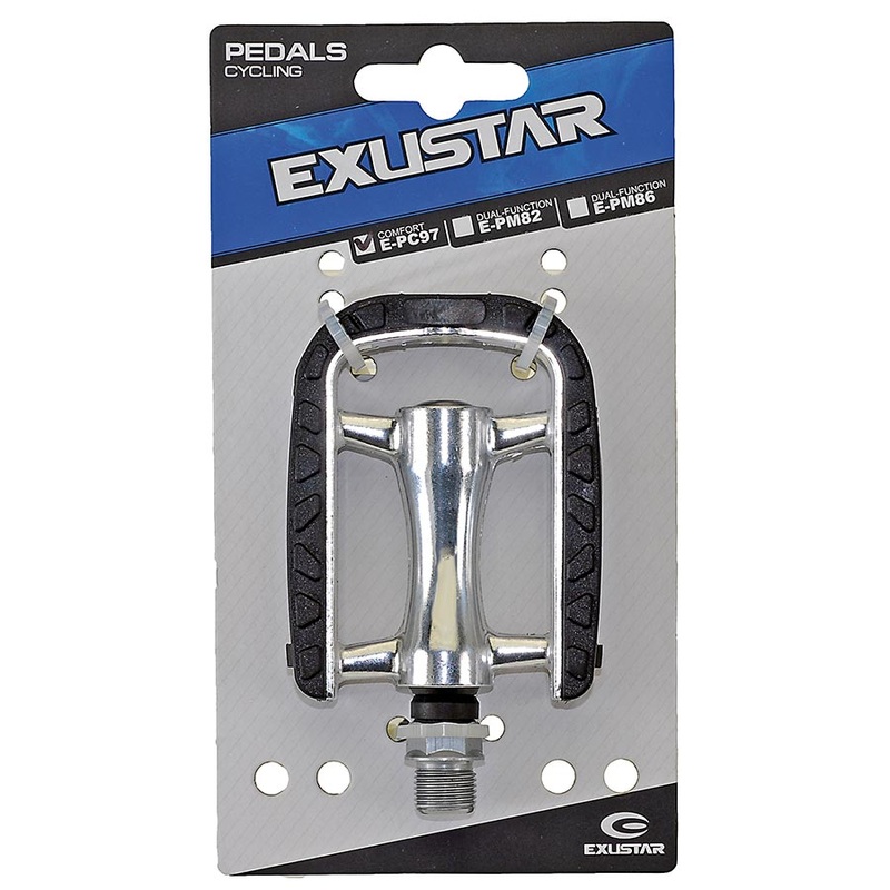 Exustar E-PC97 Non-Slip Platform Pedals Body: Aluminum Spindle: Cr-Mo 9/16” Black