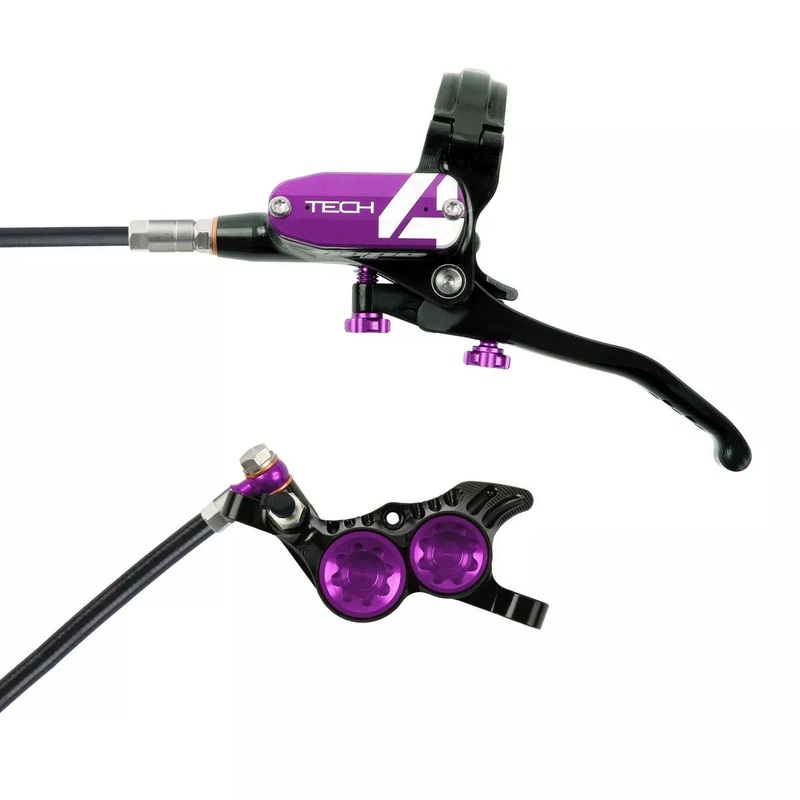 Tech 4 V4 Disc Brake and Lever Set – Rear Hydraulic Post Mount Purple