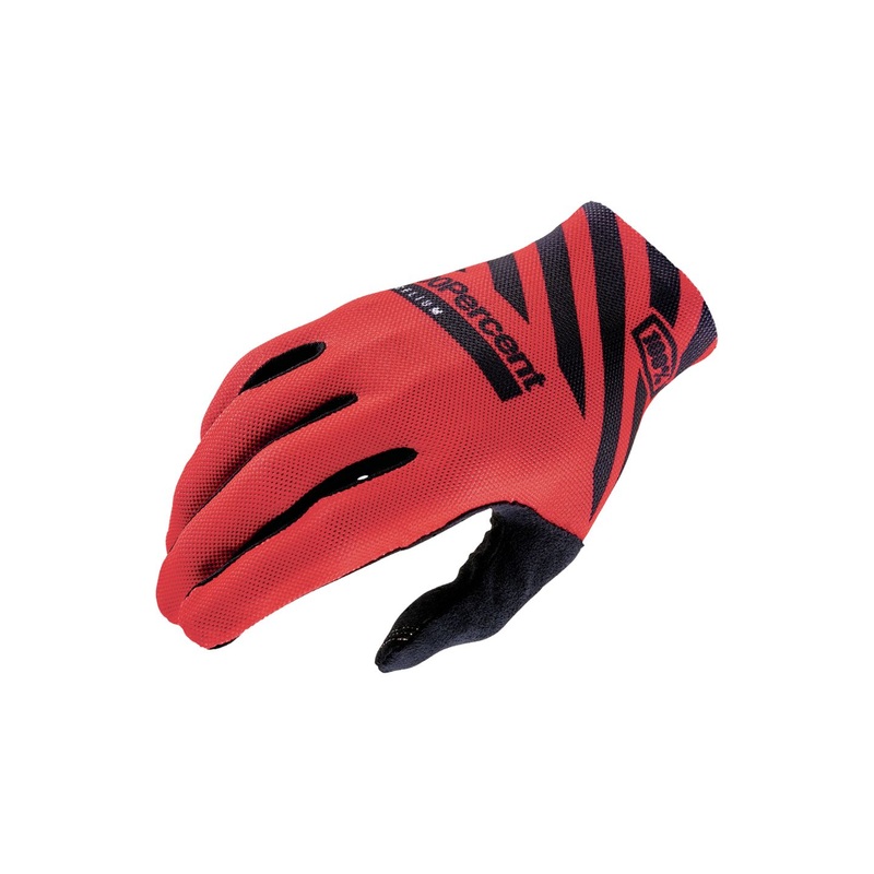 100% Celium Gloves – Racer Red Full Finger Men’s Medium
