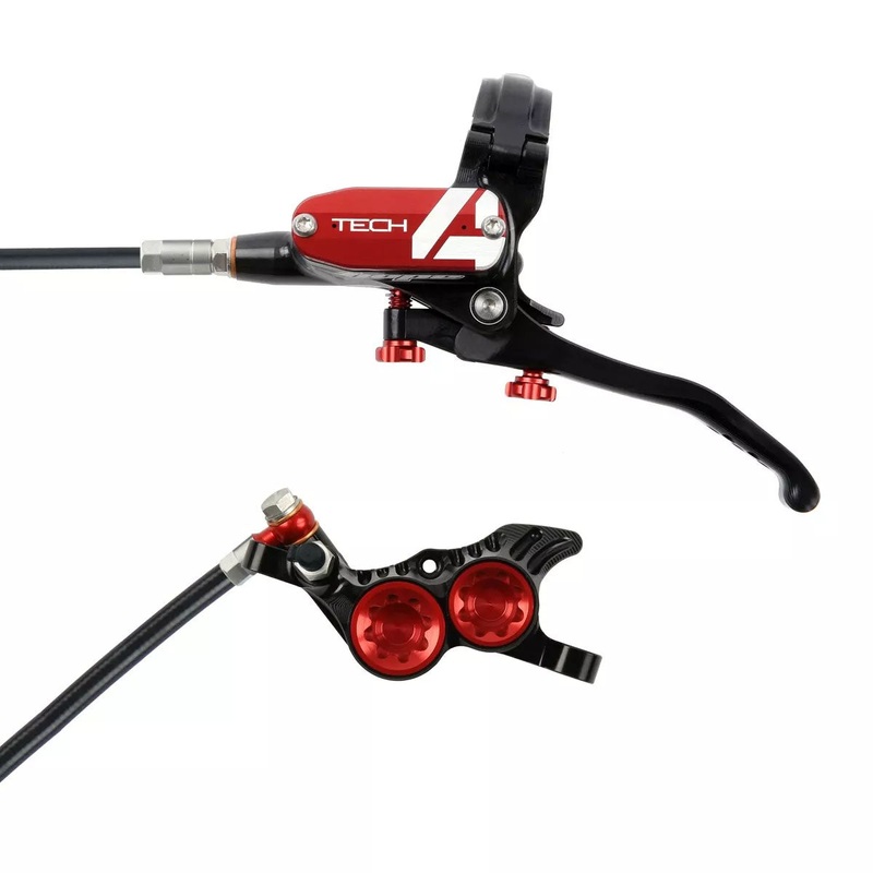 Tech 4 V4 Disc Brake and Lever Set – Rear Hydraulic Post Mount Red