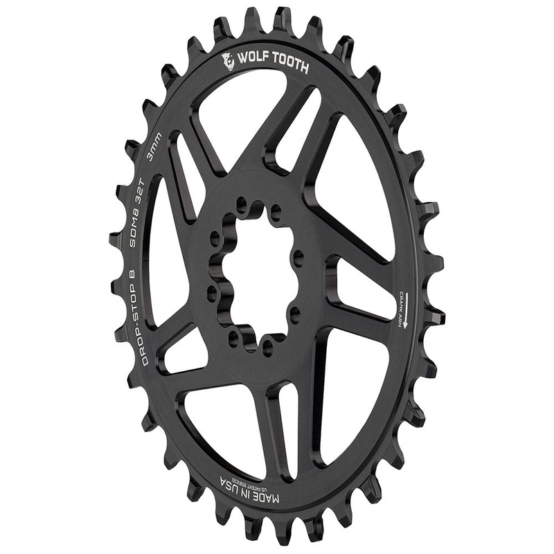 Elliptical Direct Mount Chainring – 34t SRAM Direct Mount Drop-Stop B For SRAM 3-Bolt Boost Cranksets 3mm Offset BLK