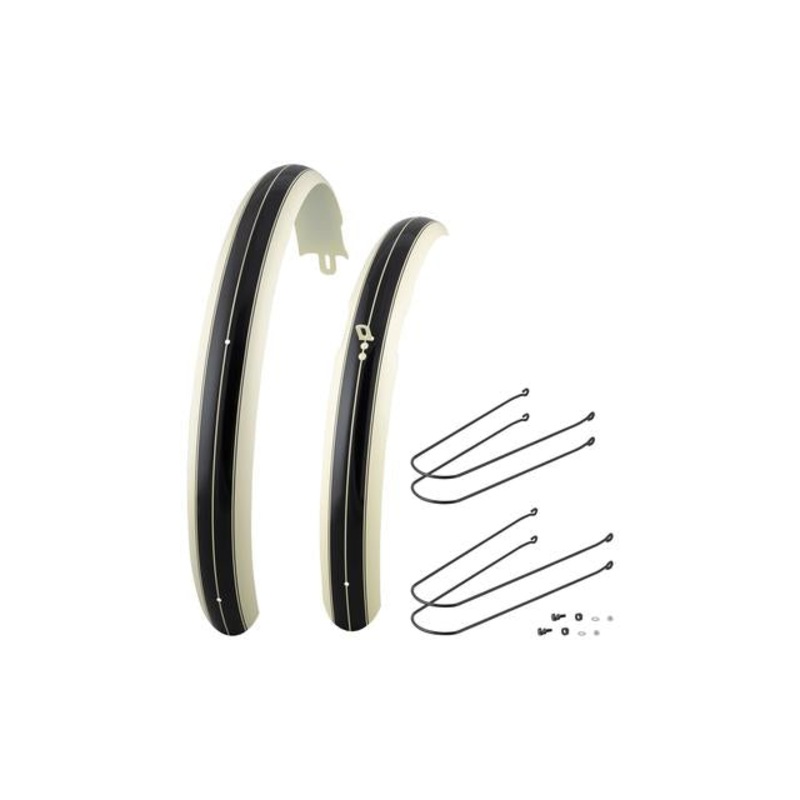 Modern DLX Tandem Fender Set|Cream|26″, Front and Rear