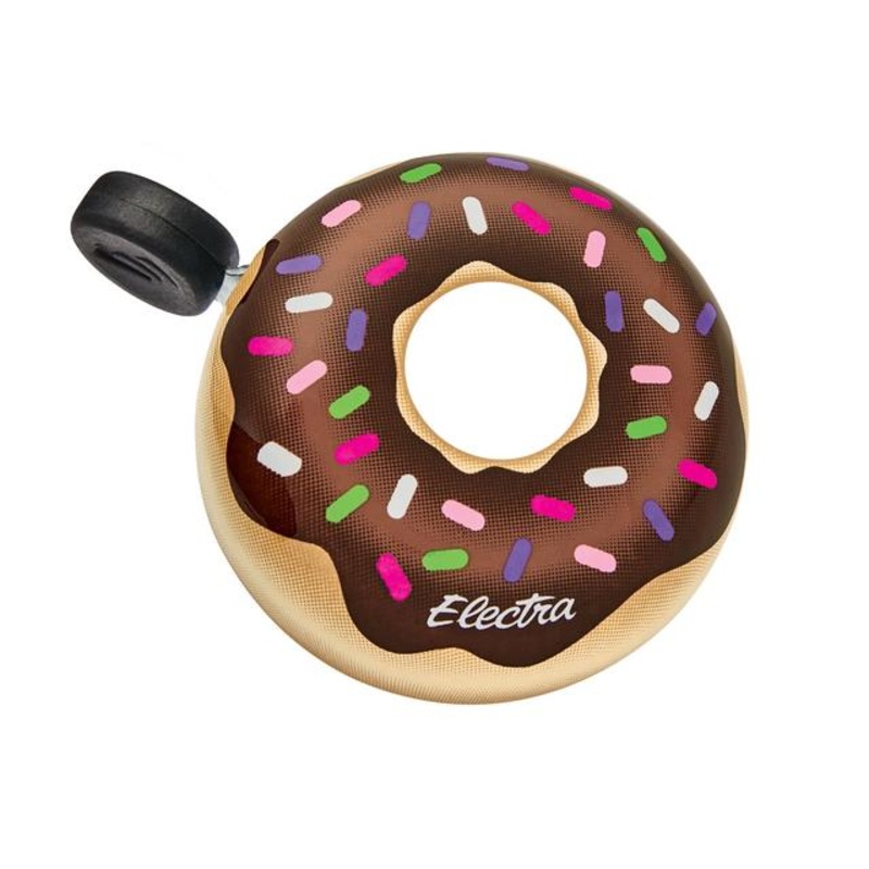 Donut Domed Ringer Bike Bell|Brown/Pink|One size