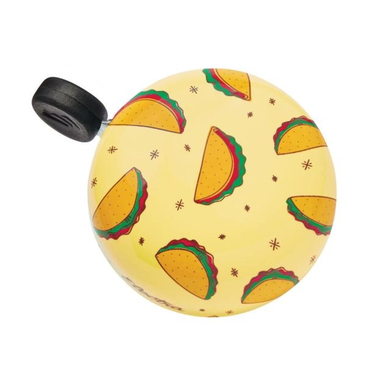 Taco Domed Ringer Bike Bell|Light Yellow/Red|One size