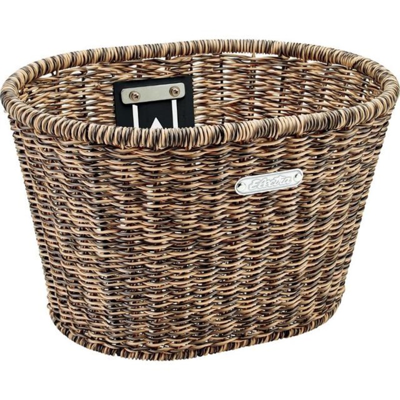 Woven Plastic Basket|Light Brown/Black|Natural|Dark Brown|38.5cm (l) x 28.5cm (w) x 24cm (h)
