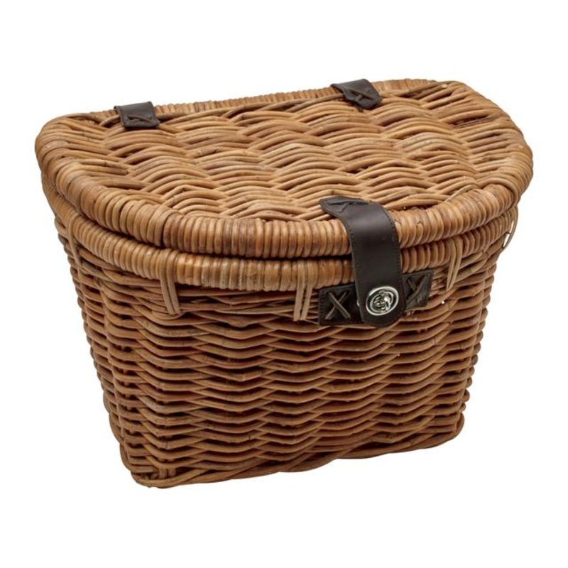 Woven Rattan Basket with Lid|Natural|38cm (l) x 33cm (w) x 25cm (h)