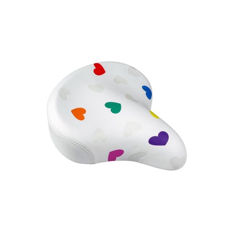 Heartchya Cruiser Bike Saddle|White|222mm x 228mm