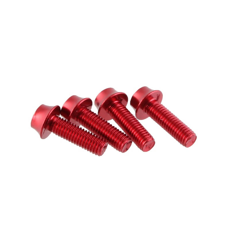 Water Bottle Cage Bolts – Set/4 Aluminum Red