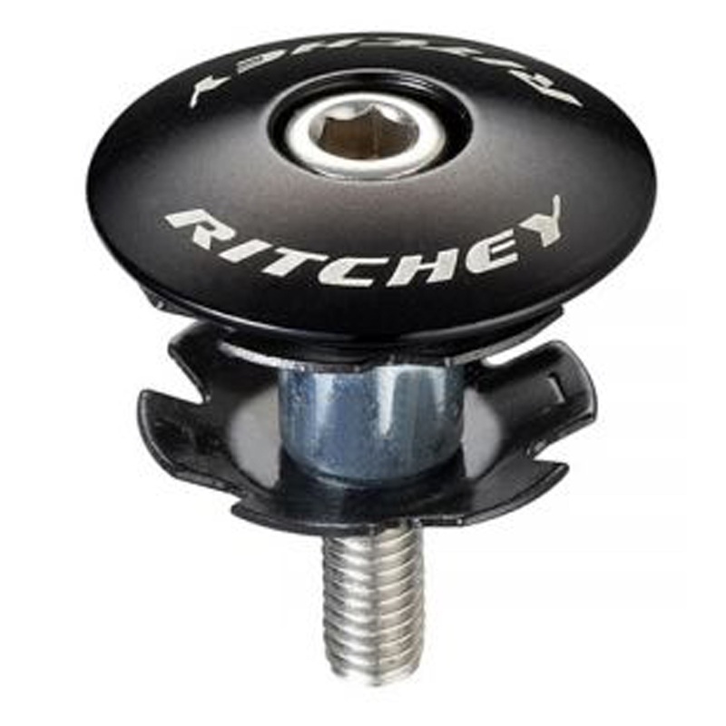 Headset Top Cap With Bolt WCS Black 1-1/4