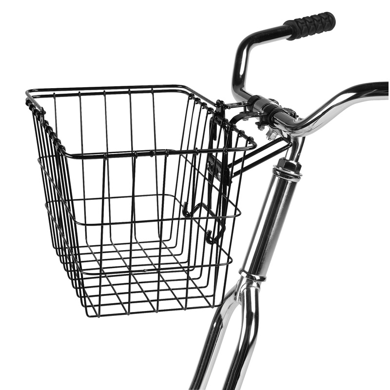 Wald 3133 Front Quick Release Basket with Bolt-On Mount: Gloss Black