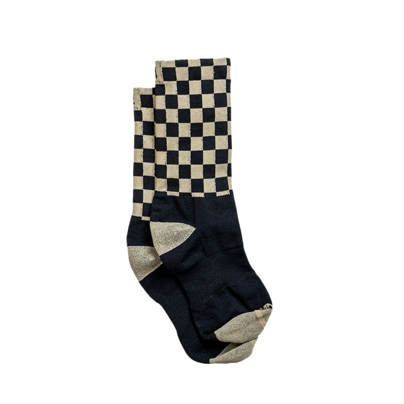 Socks – Checkered Black/Tan|SM / MD|LG / XL
