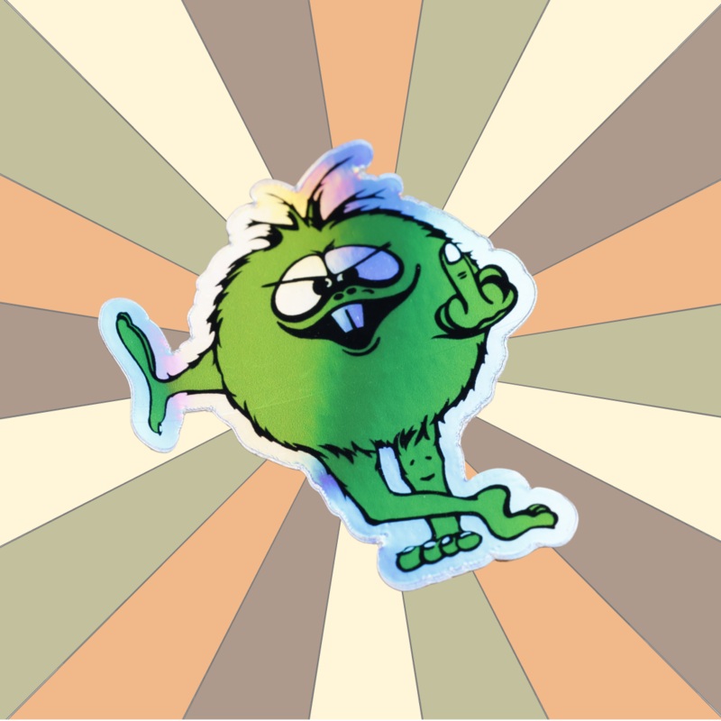 80’s BMX RETRO DECAL | Green BMX Troll Flips Bird Stickers